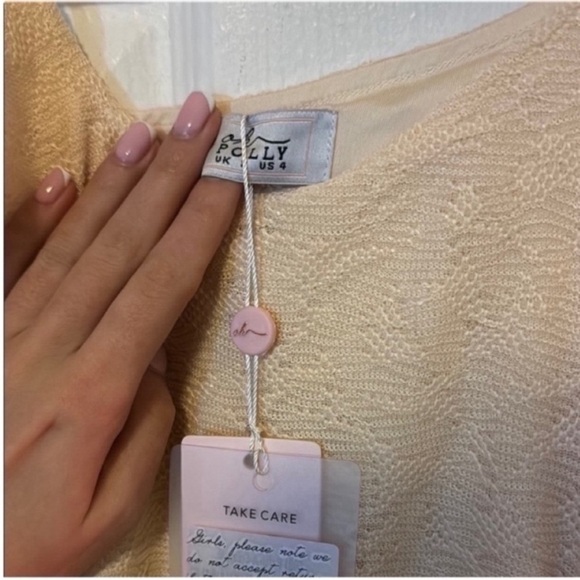 Oh Polly Cream Asymmetric Mini Dress - Picture 9 of 9